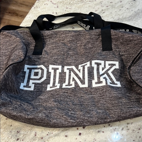 PINK Victoria's Secret Heathered Black Duffel Bag - Picture 1 of 4